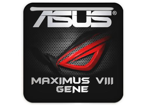 Asus ROG MAXIMUS VIII GENE Motherboard 1"x1" Chrome Effect Domed Case Badge / Sticker Logo