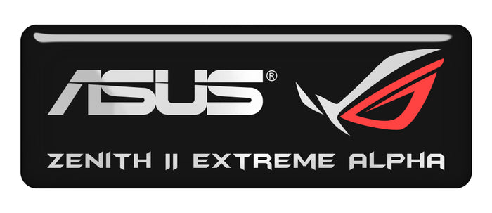 Asus ROG Zenith II Extreme Alpha Motherboard 2.75"x1" Chrome Effect Domed Case Badge / Sticker Logo