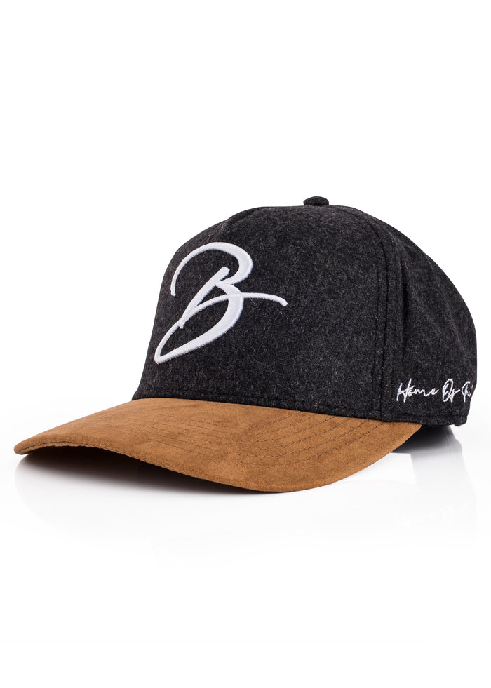 Blackskies-B-Script-Flannel-Snapback-Cap-Charcoal-Premium-Hat-2