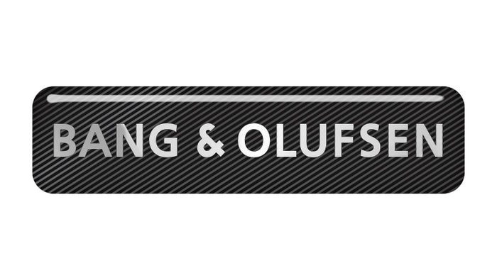 Bang & Olufsen 2"x0.5" Chrome Effect Domed Case Badge / Sticker Logo