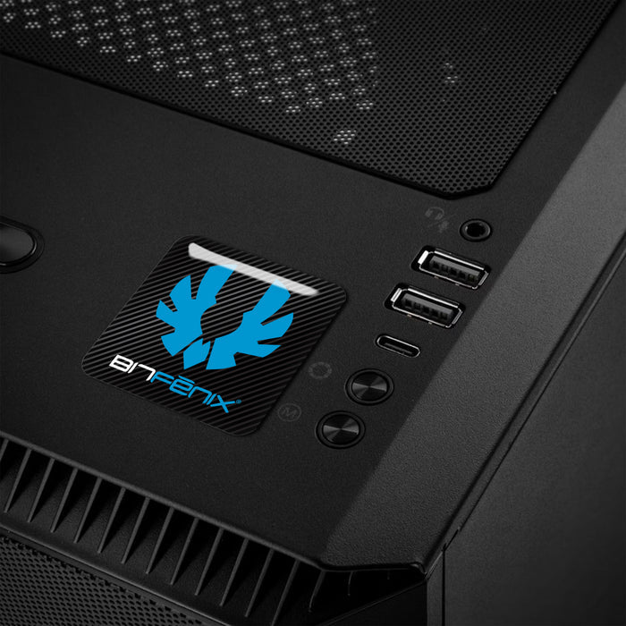BitFenix Blue 1"x1" Chrome Effect Domed Case Badge / Sticker Logo