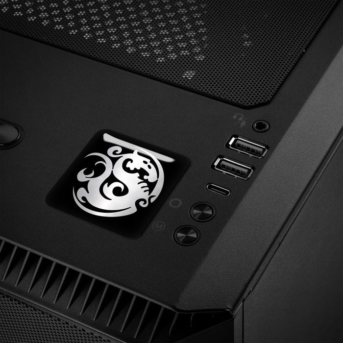 Bitpower 1"x1" Chrome Effect Domed Case Badge / Sticker Logo