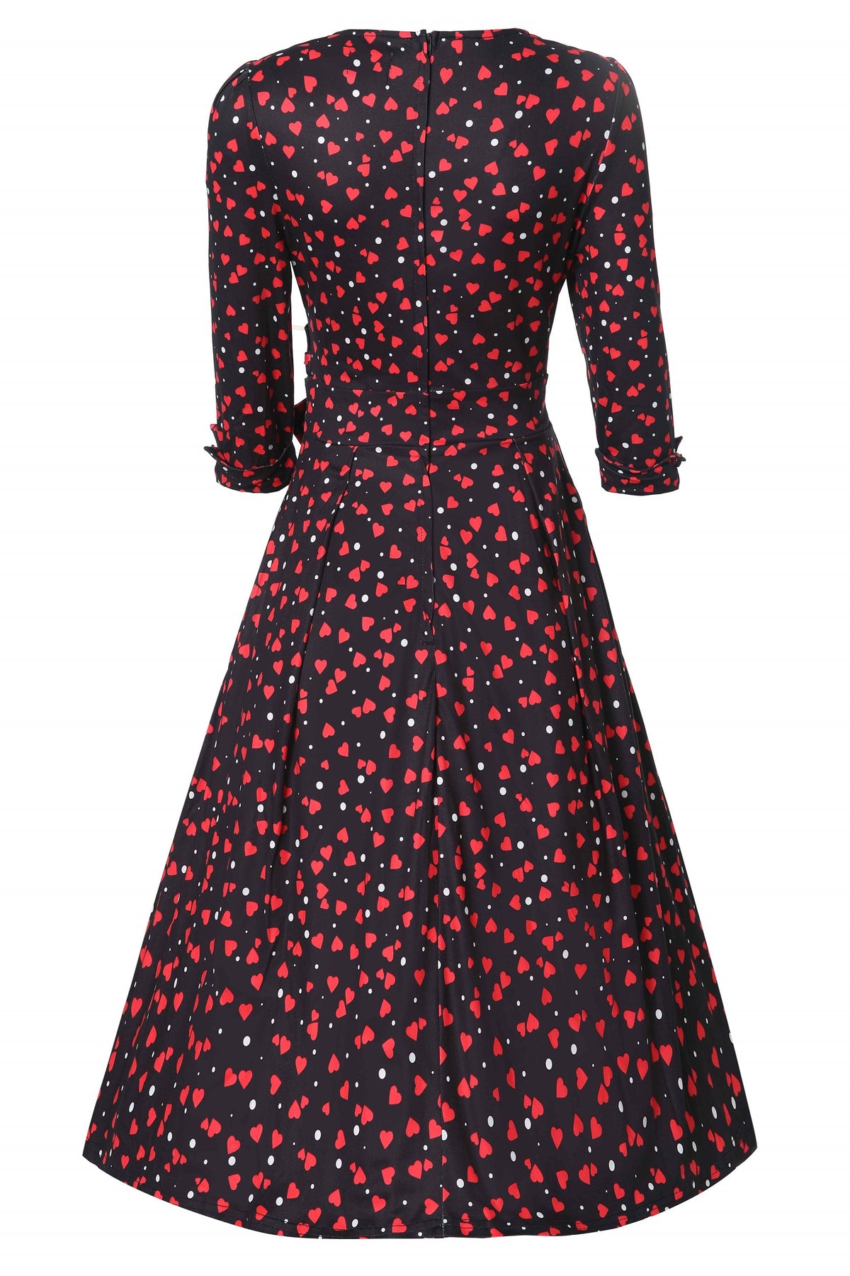Katherine Black Heart Long Sleeved Dress