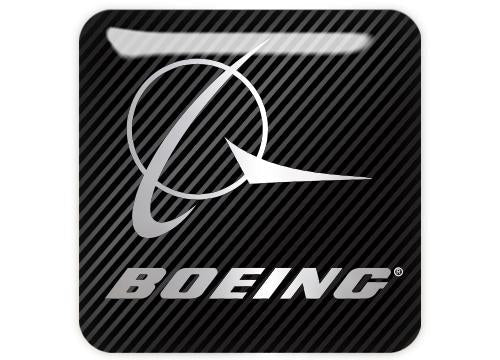 Boeing 1"x1" Chrome Effect Domed Case Badge / Sticker Logo
