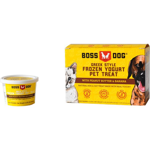 Boss Dog Greek Style Peanut Butter & Banana Frozen Yogurt Dog & Cat Treat Case of 4