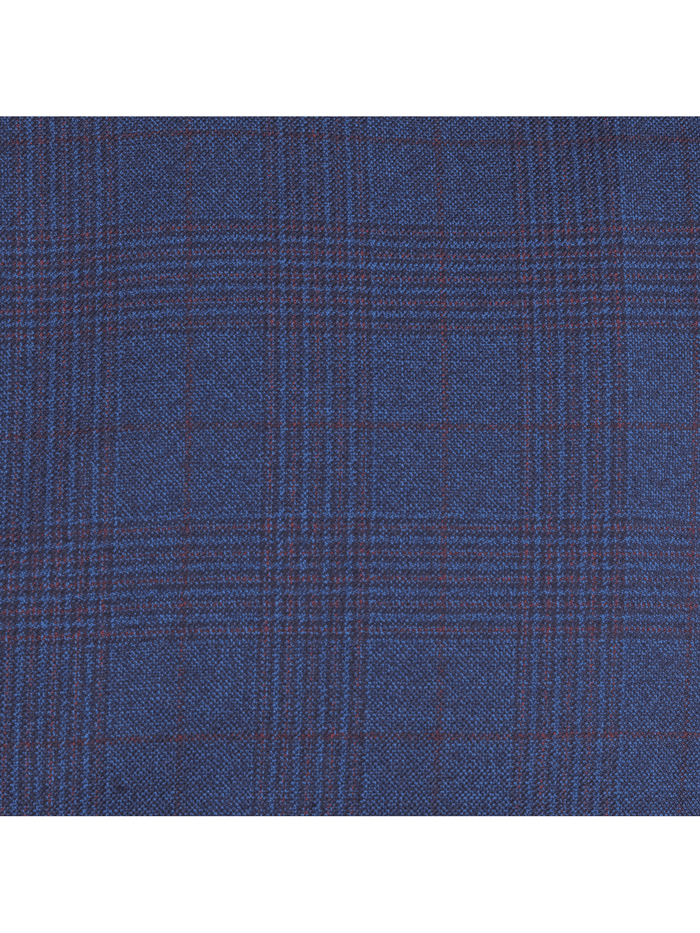 Centrion SUITS Centrion Mens Blue Plaid Regular Fit 100% Wool 2 Button Suit
