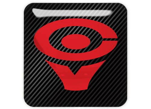 Cerwin-Vega Red 1"x1" Chrome Effect Domed Case Badge / Sticker Logo