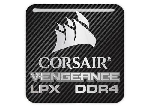 Corsair Vengeance LPX DDR4 RAM 1"x1" Chrome Effect Domed Case Badge / Sticker Logo