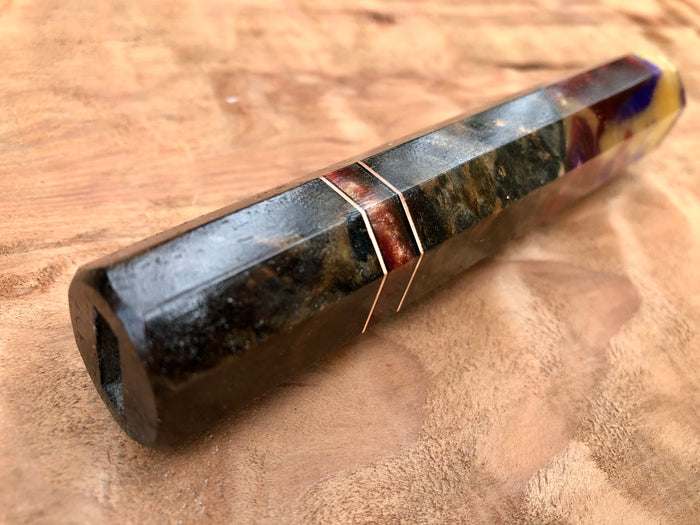 Custom Japanese Knife Handle - Mesquite burl hybrid