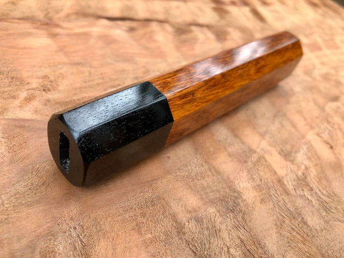 Custom Japanese Knife Handle - Snakewood and  ebony