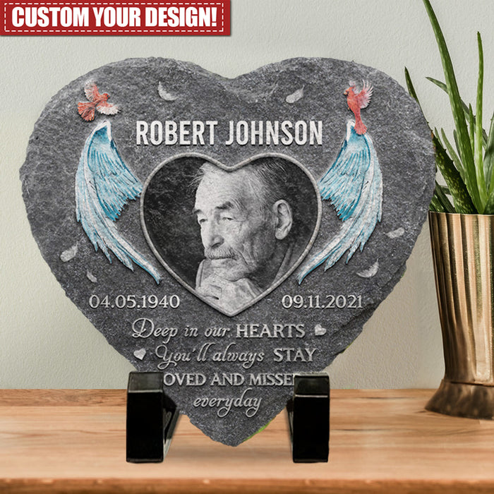 Custom Photo You Will Always Be Loved - Personalized Memorial Stone With Stand
