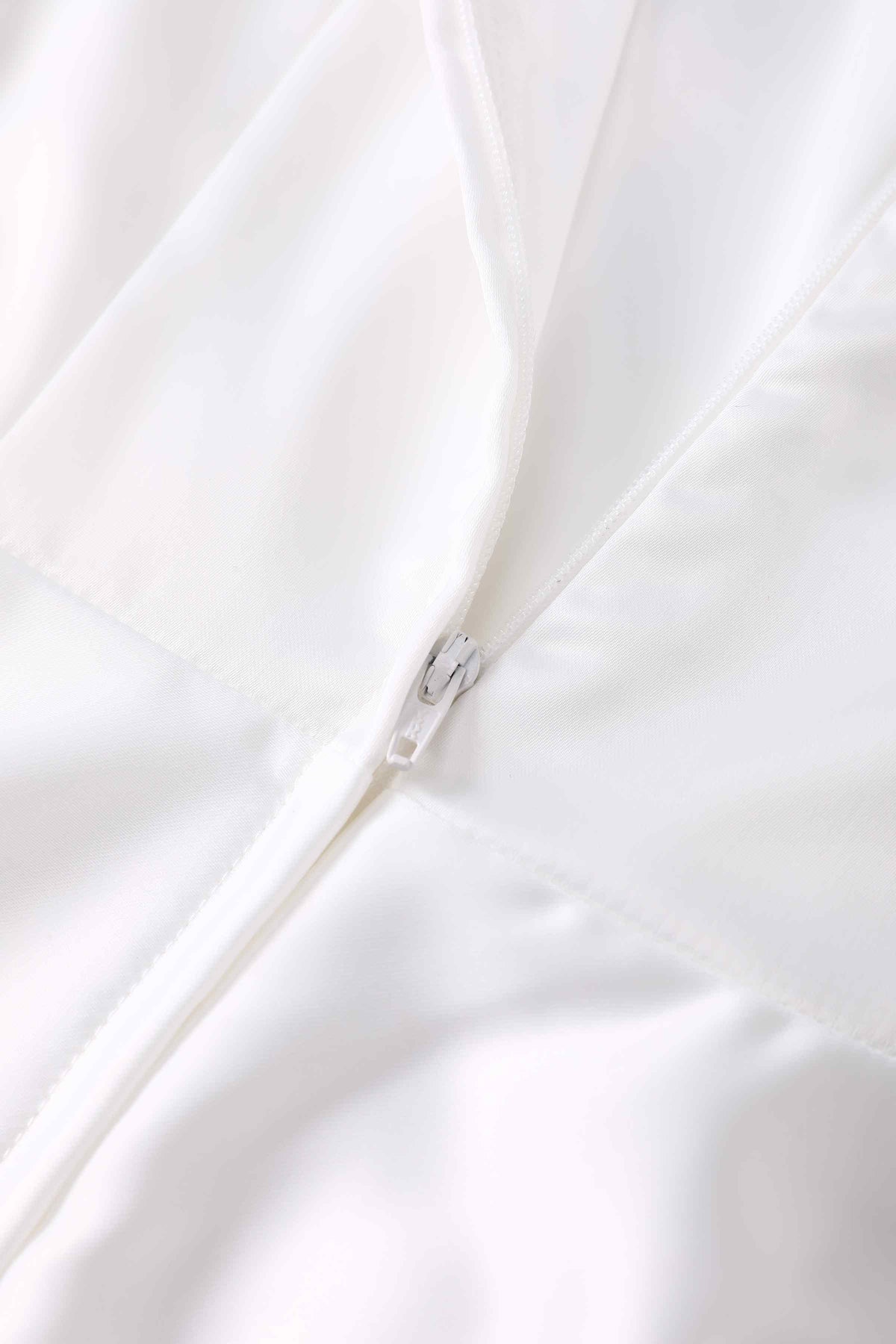 Daisy White Satin Halter Dress