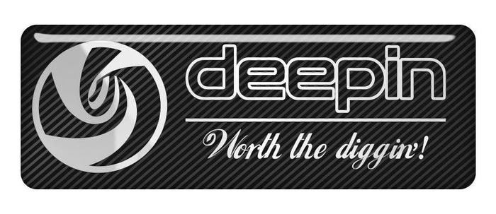 Deepin 2.75"x1" Chrome Effect Domed Case Badge / Sticker Logo