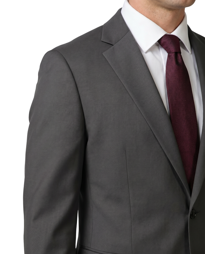 Designer Suit 299  Gray Wool Slim Fit  Notch Lapel 2-Piece Suit - The Suit Depot