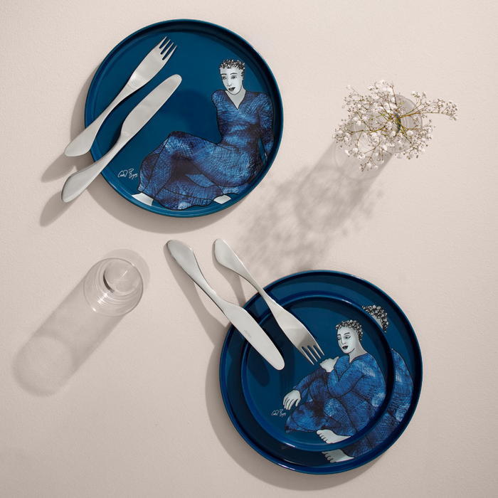 DINNER PLATE SET OF 4 - indigo blues