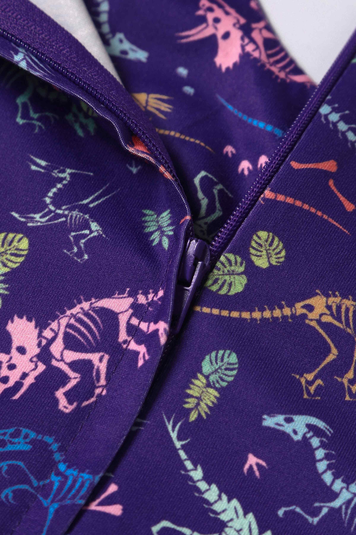 Billie Purple Dinosaur Fossil Print Dress