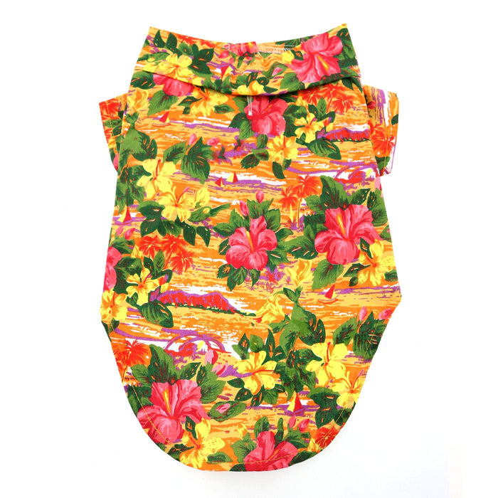 Doggie Design Sunset Hibiscus Hawaiian Camp Shirt