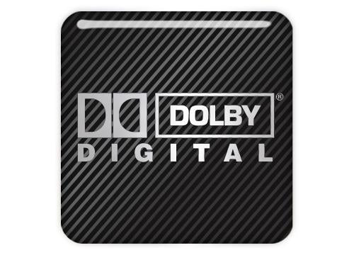Dolby Digital 1"x1" Chrome Effect Domed Case Badge / Sticker Logo