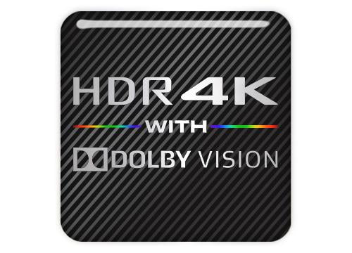 Dolby Vision HDR 4K 1"x1" Chrome Effect Domed Case Badge / Sticker Logo