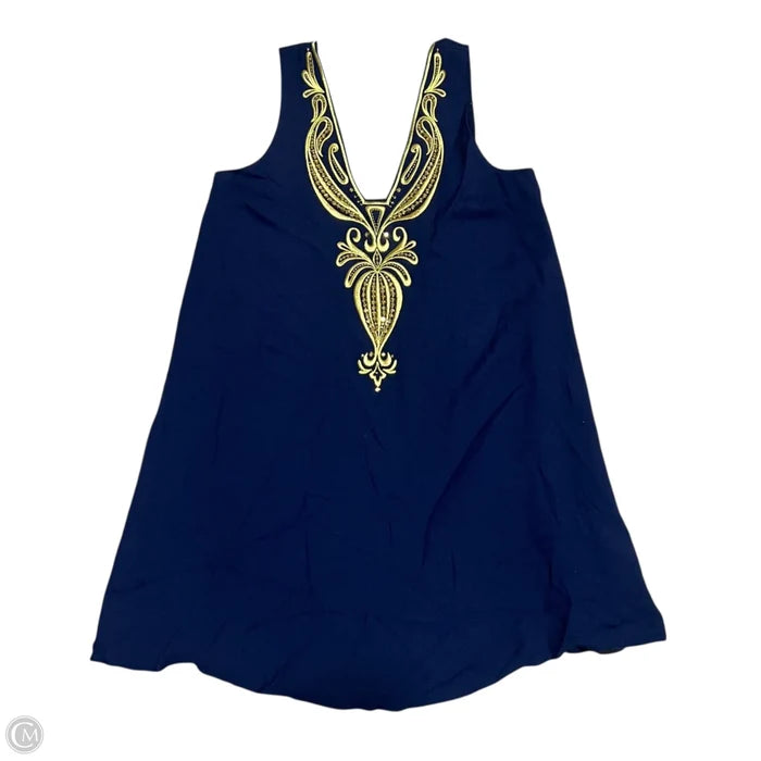 Dress Designer By Lilly Pulitzer In Blue & Gold, Size: S