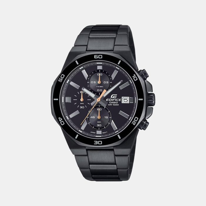 Edifice Men Quartz Black Dial Chronograph Stainless Steel Watch ED638
