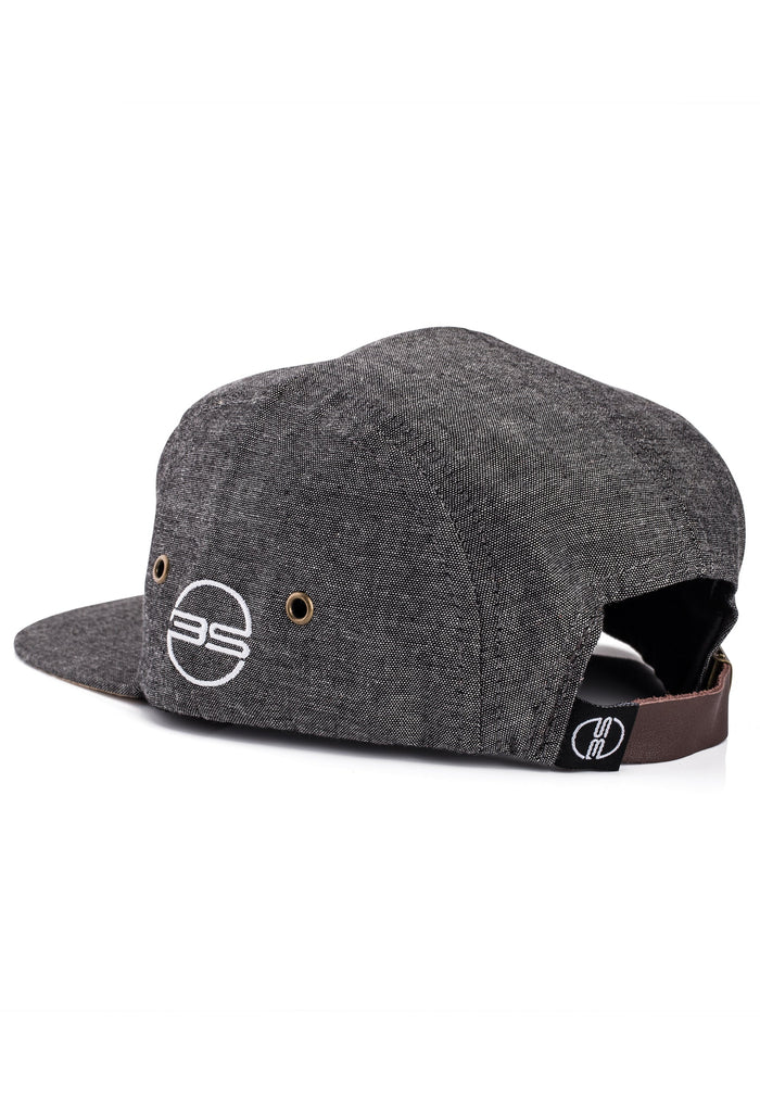 Blackskies-Eos-5-Panel-Hat-Denim-Black-adjustable-back-Flat