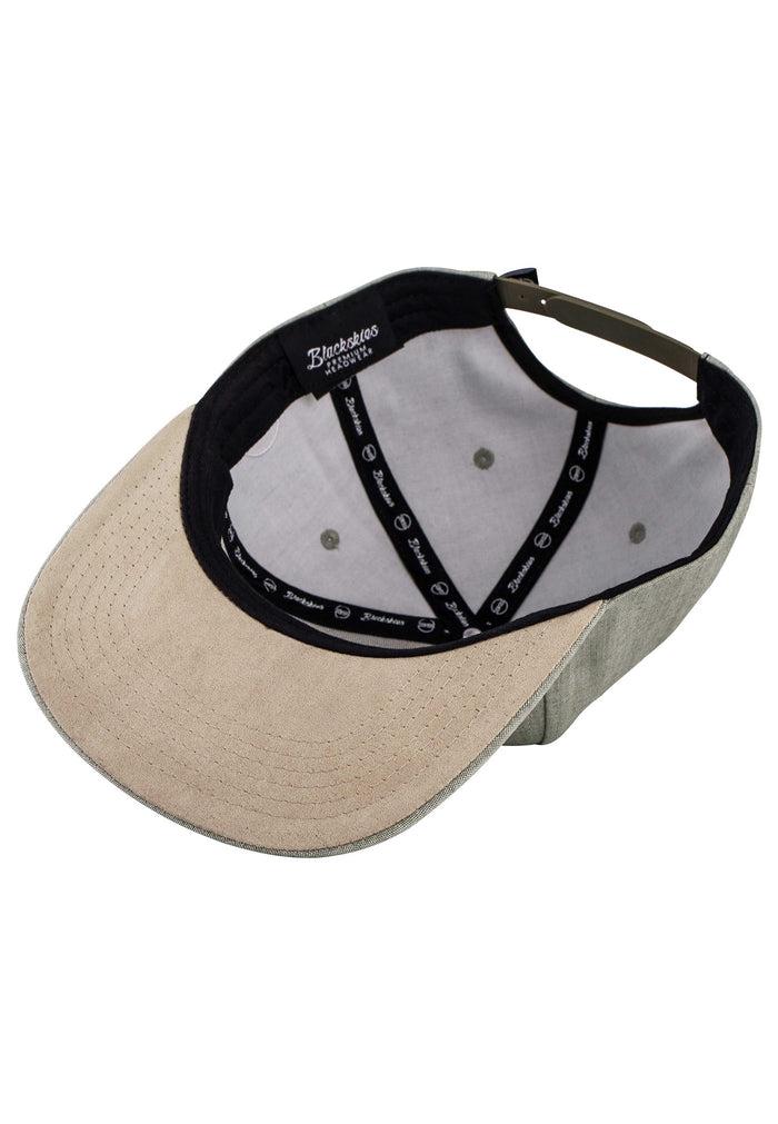 Blackskies-Eos-Vol-IV-Snapback-Cap-Green-Denim-Snap-Basebal-Hat-Suede-Bottom