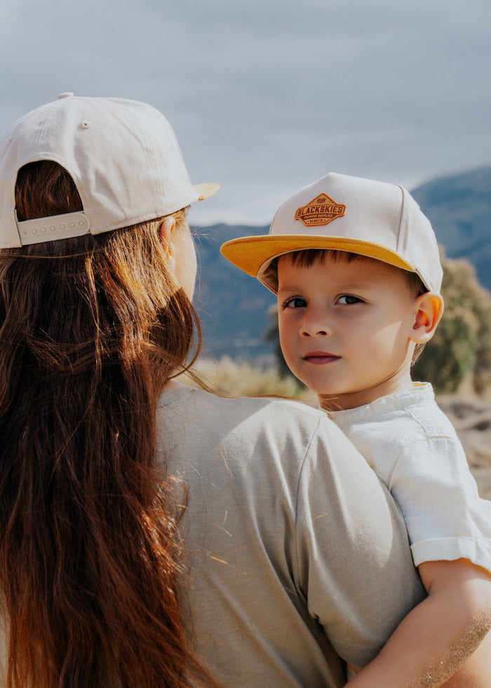 Blackskies-Essentials-Snapback-Cap-Kids-Beige-Brown-Brown-Model-3