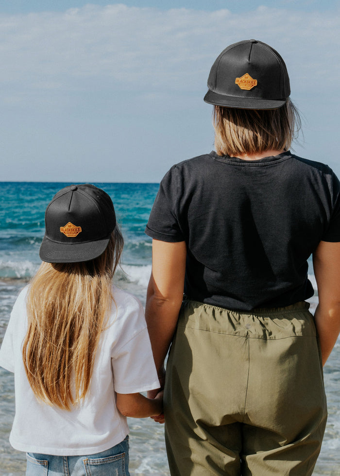 Blackskies-Essentials-Snapback-Kids-Cap-Black-Black-Brown-Model-2