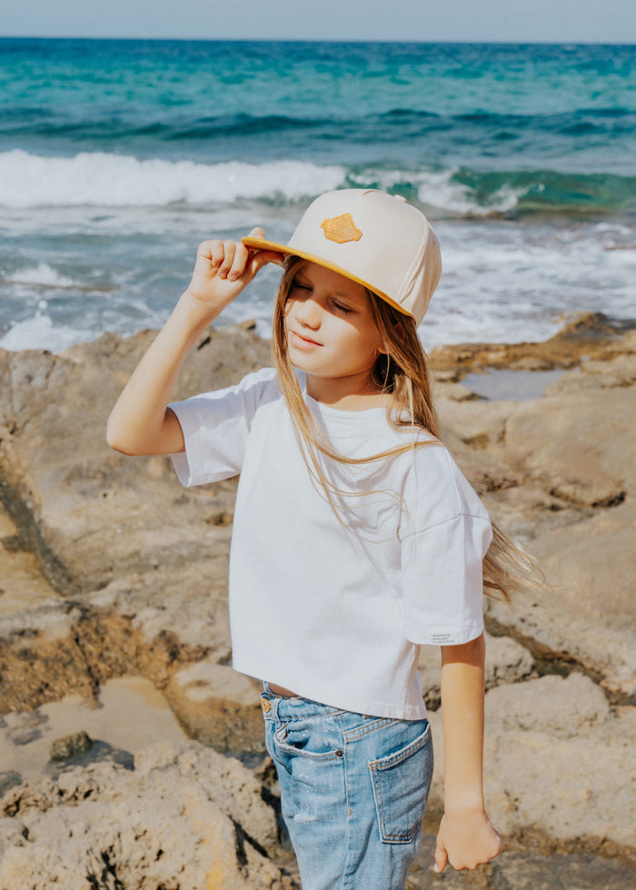 Blackskies-Essentials-Snapback-Cap-Kids-Beige-Brown-Brown-Model