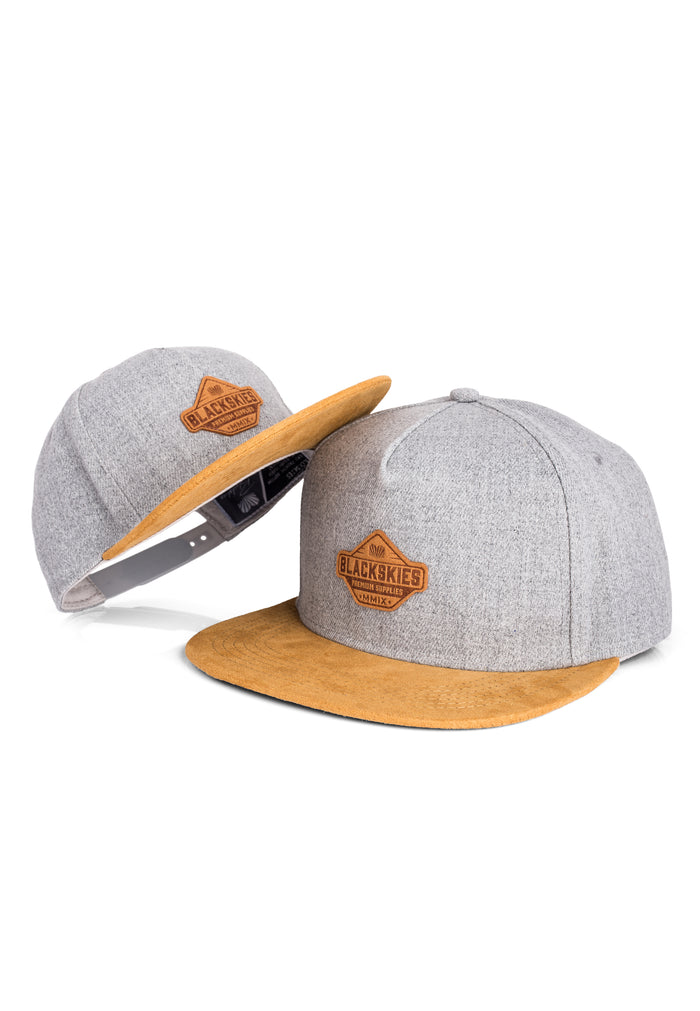 Essentials-Snapback-Cap-Grey-Brown-Brown-Kids-Parent-2er-Set