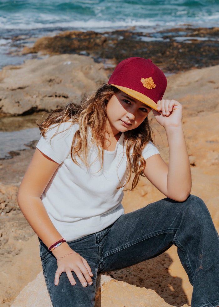 Blackskies-Essentials-Snapback-Cap-Kids-Red-Brown-Brown-Model