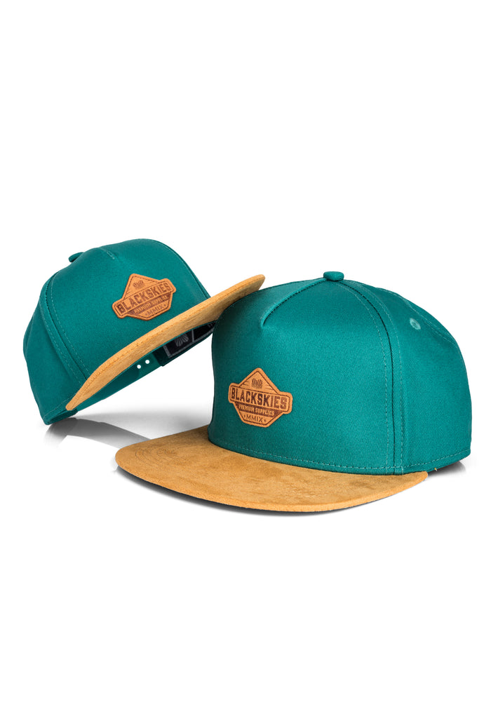 Blackskies-Essentials-Snapback-Cap-Tealgreen-Brown-Brown-Kids-Parent-2er-Set