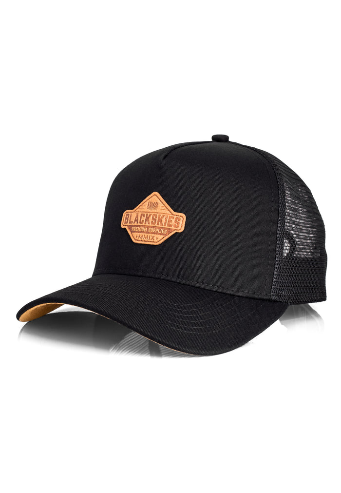 Blackskies-Essentials-Trucker-Cap-Black-Black-Brown-2