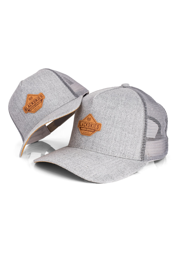 Blackskies-Essentials-Trucker-Cap-Grey-Grey-Brown-Kids-Parent-2er-Set