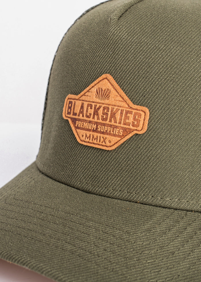 Blackskies-Essentials-Trucker-Cap-Kids-Olive-Brown-5