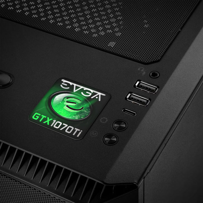 EVGA GeForce GTX 1070 Ti 1"x1" Chrome Effect Domed Case Badge / Sticker Logo