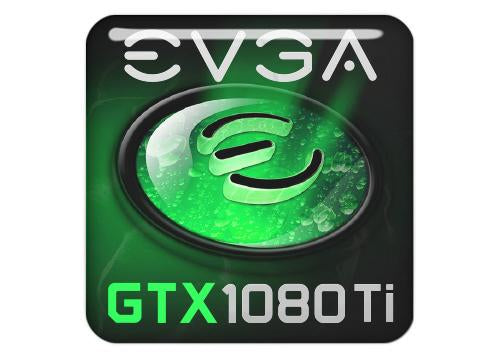 EVGA GeForce GTX 1080 Ti 1"x1" Chrome Effect Domed Case Badge / Sticker Logo