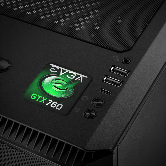 EVGA GeForce GTX 760 1"x1" Chrome Effect Domed Case Badge / Sticker Logo