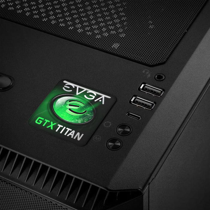 EVGA GeForce GTX TITAN 1"x1" Chrome Effect Domed Case Badge / Sticker Logo