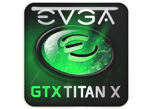 EVGA GeForce GTX TITAN X 1"x1" Chrome Effect Domed Case Badge / Sticker Logo