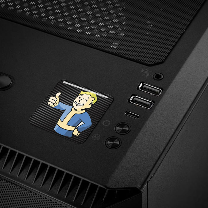 Fallout 4 Vault Boy 1"x1" Chrome Effect Domed Case Badge / Sticker Logo