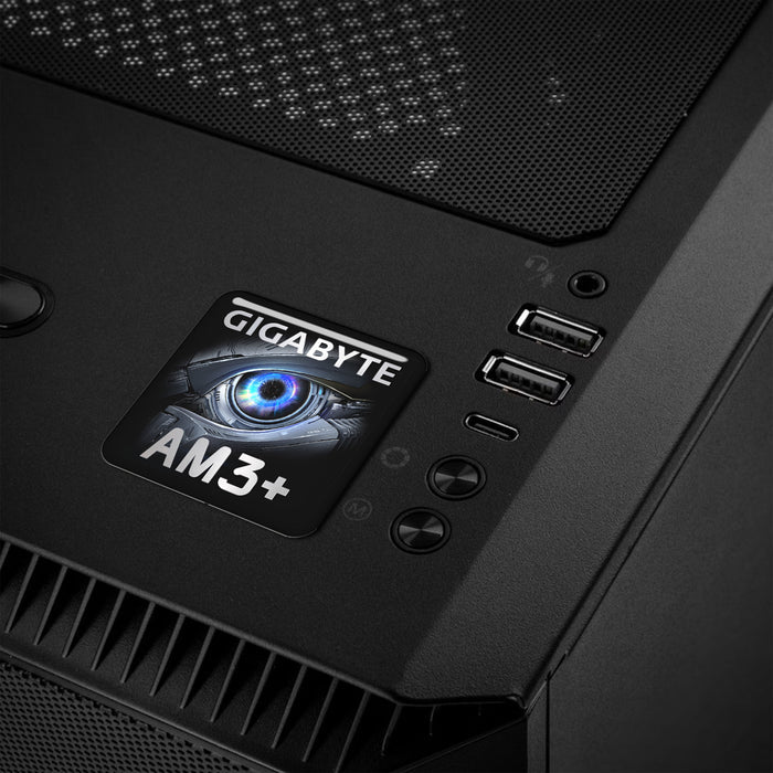 Gigabyte AM3+ Motherboard 1"x1" Chrome Effect Domed Case Badge / Sticker Logo