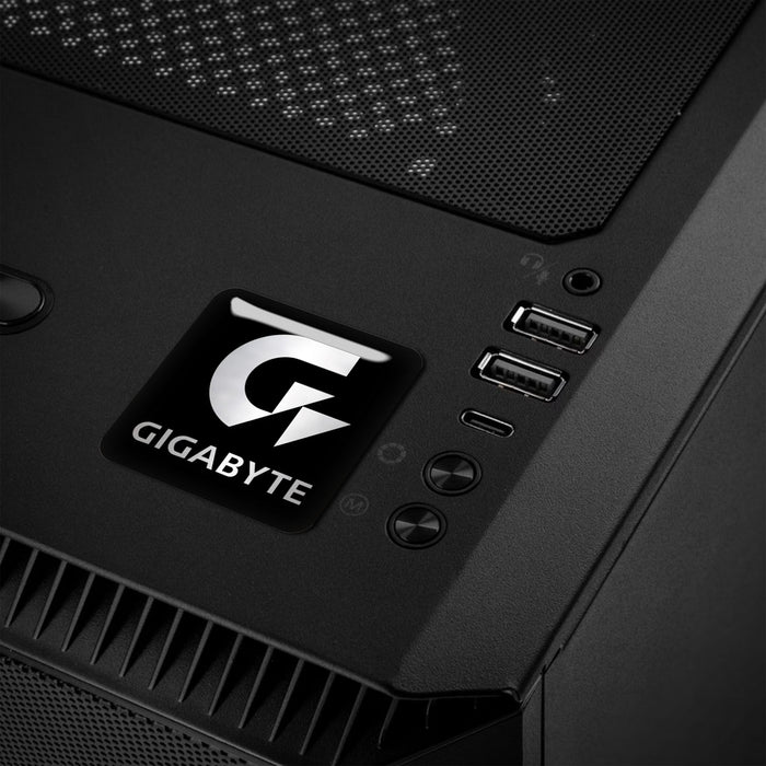 Gigabyte Black #3 1"x1" Chrome Effect Domed Case Badge / Sticker Logo