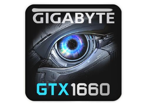 Gigabyte GeForce GTX 1660 1"x1" Chrome Effect Domed Case Badge / Sticker Logo