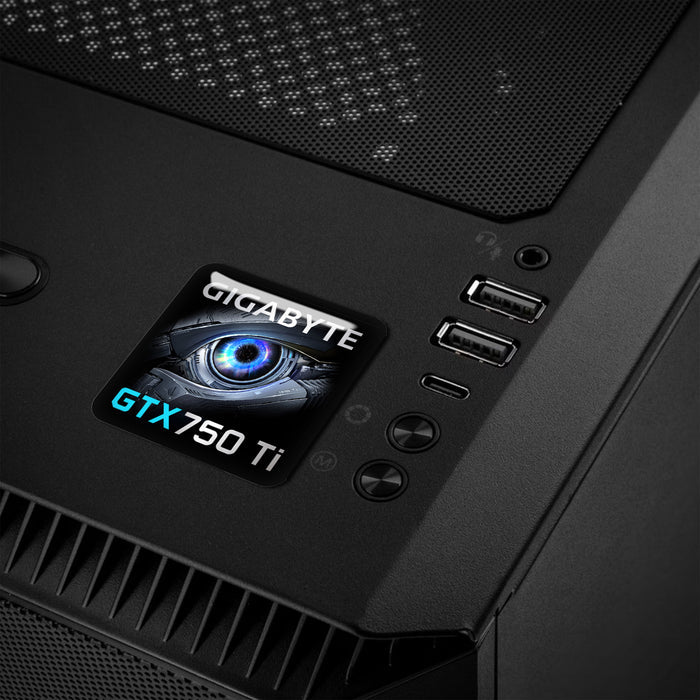 Gigabyte GeForce GTX 750 Ti 1"x1" Chrome Effect Domed Case Badge / Sticker Logo