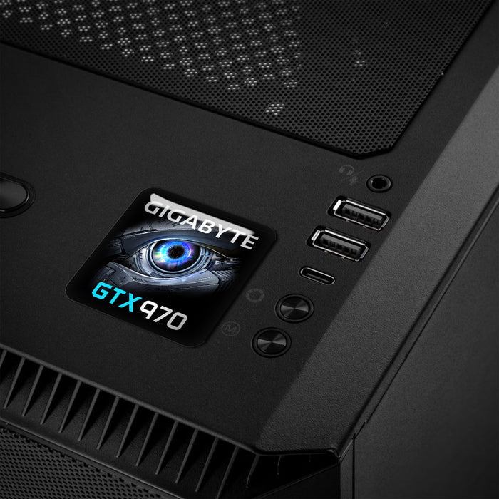Gigabyte GeForce GTX 970 1"x1" Chrome Effect Domed Case Badge / Sticker Logo