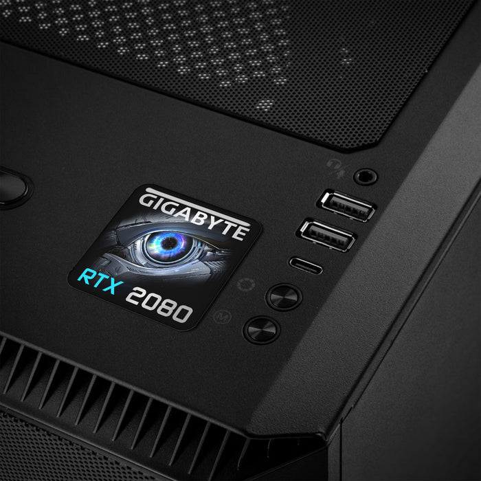 Gigabyte GeForce RTX 2080 1"x1" Chrome Effect Domed Case Badge / Sticker Logo