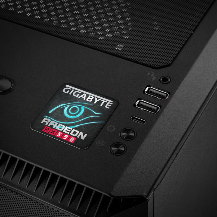 Gigabyte Radeon RX 590 1"x1" Chrome Effect Domed Case Badge / Sticker Logo