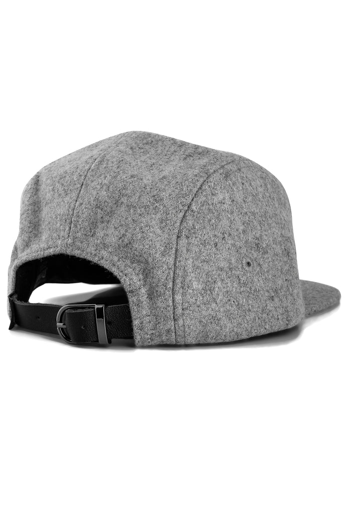 Blackskies-Glacier-5-Panel-Cap-Wool-Flannel-Grey-Arctic-Hat-Back